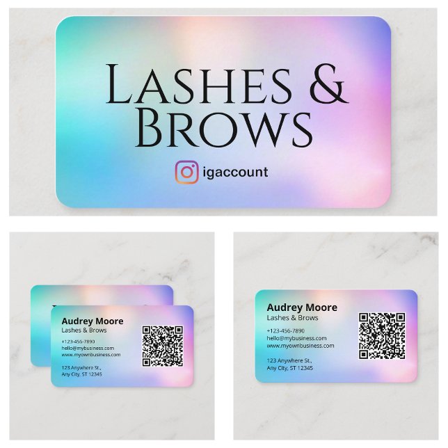 Carte De Visite Salon de beauté Lash and Brows Tech (Lash and Brows Tech Beauty Salon Business Card
)