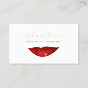 Carte De Visite Salon de beauté minimaliste Red Lips