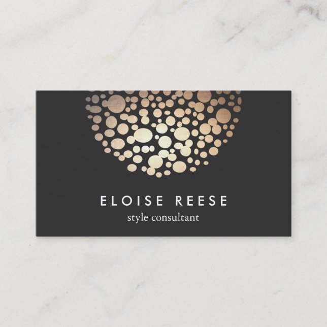 Carte De Visite Salon de beauté moderne Gold Circles (Devant)