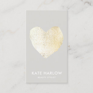 Carte De Visite Salon de beauté moderne tendance Gold Heart