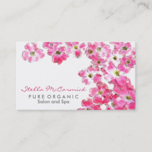 Carte De Visite Salon de beauté Spa aux fleurs roses