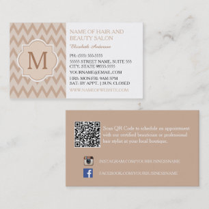 Carte De Visite Salon de beauté Taupe Chevron