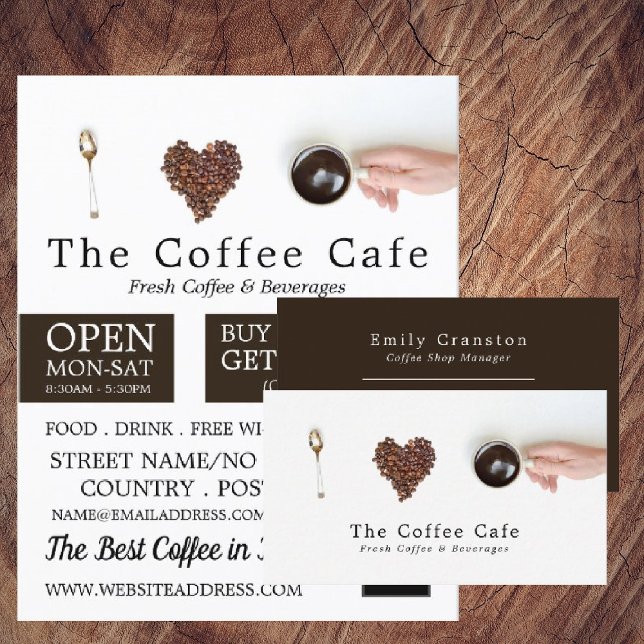 Carte De Visite Salon De Café, Barista, Café, Café, Café (Créateur téléchargé)