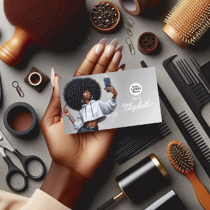Carte De Visite Salon de coiffure afro élégant - Marque de stylist