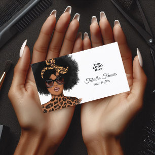 Carte De Visite Salon de coiffure afrocentrique avec une marque au