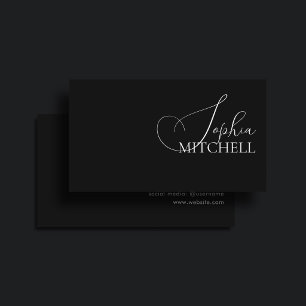 Carte De Visite Salon de coiffure boutique minimal calligraphie no