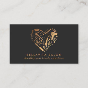 Carte De Visite Salon de coiffure Copper Heart
