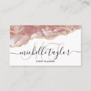 Carte De Visite Salon de coiffure de maquillage tendance rose moel