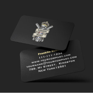 Carte De Visite Salon de coiffure noir professionnel sur mesure