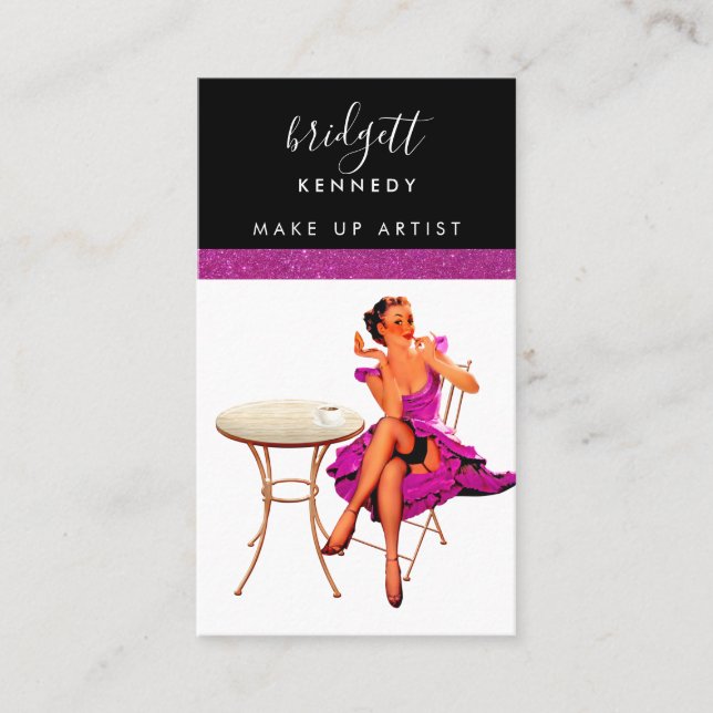 Carte De Visite Salon de coiffure pour artiste de maquillage de Pa (Devant)