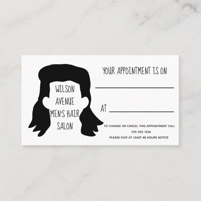 Carte De Visite Salon de coiffure pour hommes Barber Mullet Nomina (Devant)