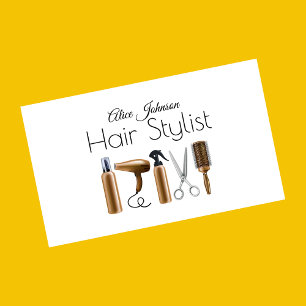 Carte De Visite salon de coiffure professionnel de luxe blanc