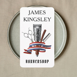 Carte De Visite Salon de coiffure professionnel Luxe Barbershop bl