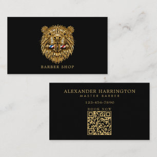 Carte De Visite Salon de coiffure professionnel minimal Golden Bea