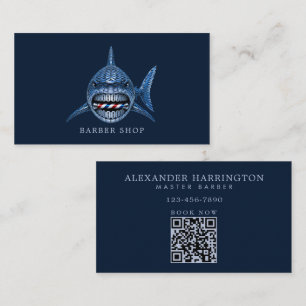 Carte De Visite Salon de coiffure professionnel minimal Steel Shar