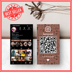 Carte De Visite Salon de coiffure Terracotta Earthy QR Instagram
