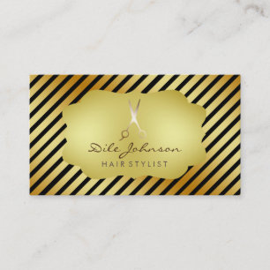 Carte De Visite Salon de la Parties scintillant en or rayé