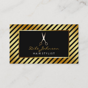 Carte De Visite Salon de la Parties scintillant en or rayé