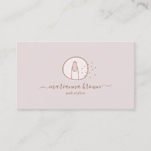 Carte De Visite Salon de manucure écriture tendance rose girly