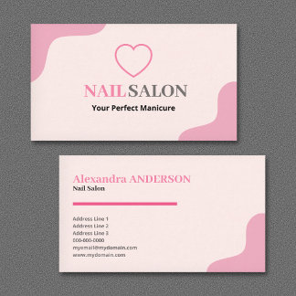 Carte De Visite Salon de manucure - Rose