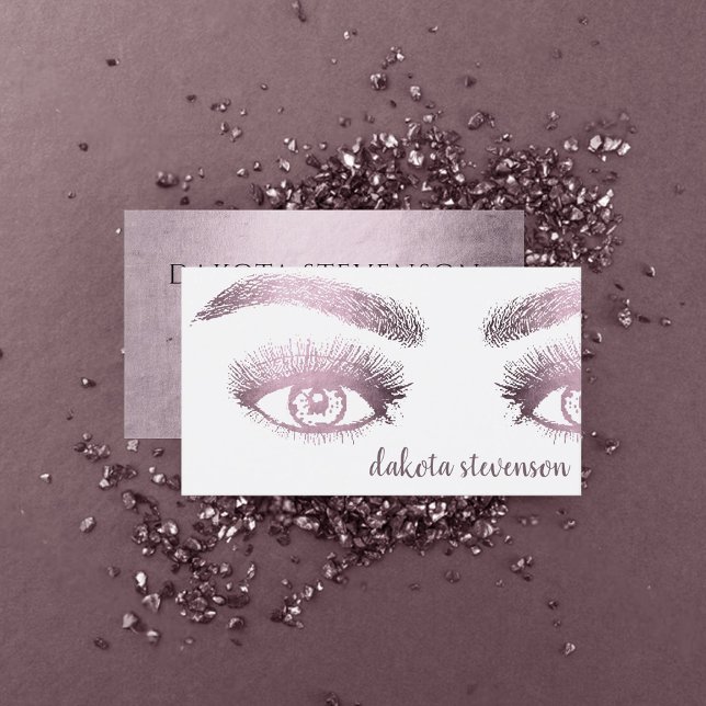Carte De Visite Salon de maquillage | Mauve rose Shimmer (Créateur téléchargé)
