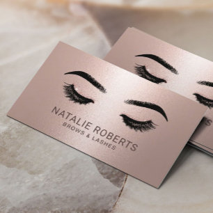 Carte De Visite Salon de maquillage Rose Gold Metallic