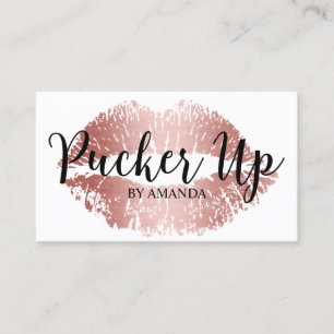 Carte De Visite Salon de maquillage sur mesure Rose Gold Lips