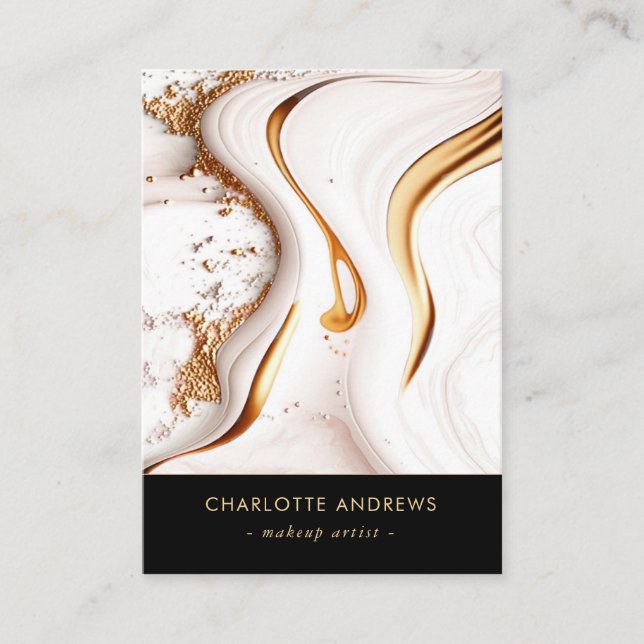 Carte De Visite Salon de marbre doré Parties scintillant moderne C (Devant)