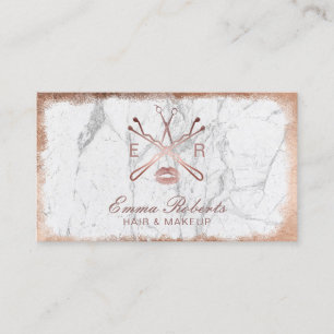 Carte De Visite Salon de marbre élégant de logo de beauté d'or