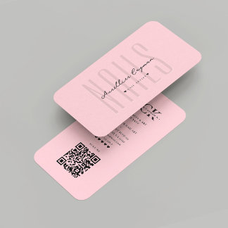 Carte De Visite Salon de ongles moderne Pastel Pink Monogram