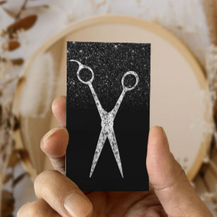Carte De Visite Salon de Parties scintillant noir Sparkling Scisso