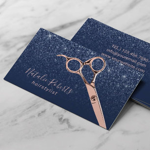 Carte De Visite Salon de Parties scintillant Rose Gold Scissor Mar