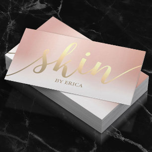Carte De Visite Salon de ski Spa Esthétique Rose Gold Pastel
