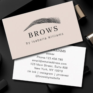 Carte De Visite Salon de sourcils élégant minimal 