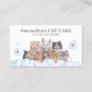 Carte De Visite Salon de Spa pour Soins de Chats Sitting Bain Toil