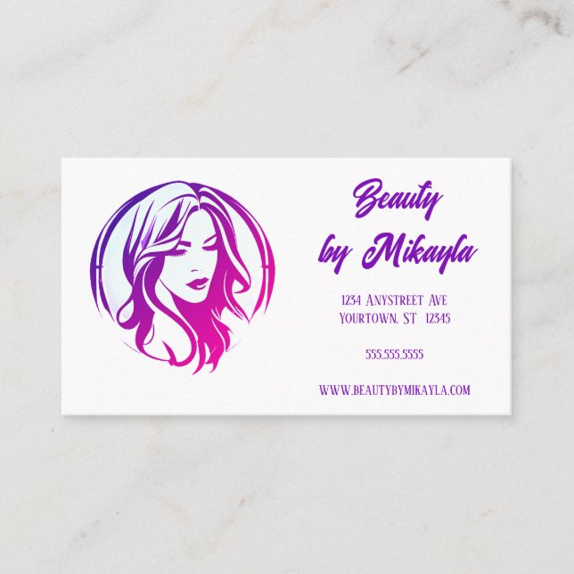 Carte De Visite Salon de styliste de la tête et des cheveux de la  (Devant)