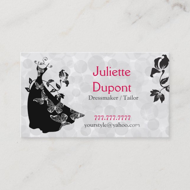 Carte De Visite Salon de tailleur sur mesure élégant (Devant)