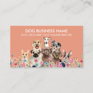 Carte De Visite salon de toilettage pour chiens Calm Coral gardien