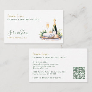 Carte De Visite Salon de Yoga Massage Bien-être Spa Élégant Vert O