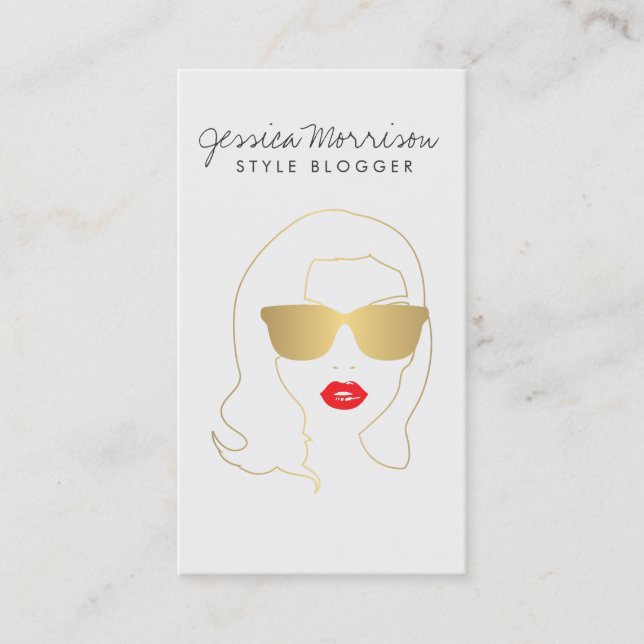 Carte De Visite Salon des cheveux, Blogger de style, Beauté Girl G (Devant)
