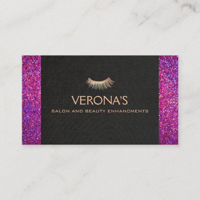 Carte De Visite Salon des Extensions Eyelash et Parties scintillan (Devant)