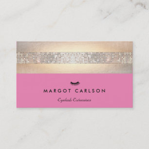 Carte De Visite Salon des extensions Sequin et Gold Pink Eyelash