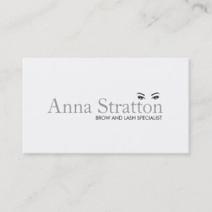 Carte De Visite Salon et Spa Simple White Eyes and Brows