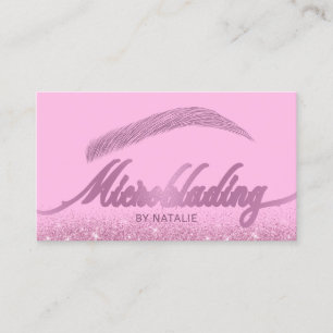 Carte De Visite Salon Eyebrow Microblading Parties scintillant ros