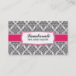 Carte De Visite Salon floral de motif de damassé professionnelle