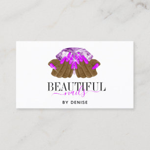 Carte De Visite salon holographique ongle femme main nails technic