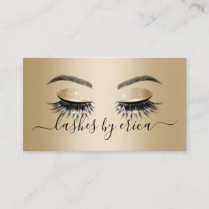 Carte De Visite Salon Lash des extensions Gold Long Eyelash