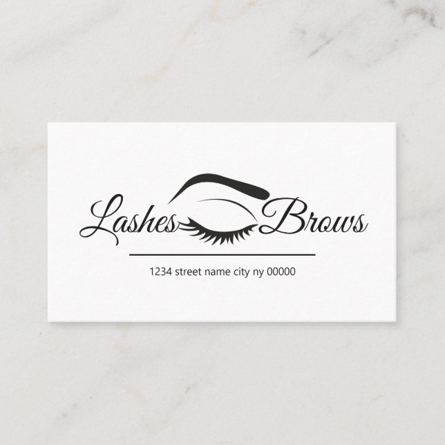 Carte De Visite Salon Lashes & Brows (Devant)