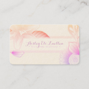 Carte De Visite salon maquillage floral d'été artiste et cheveux