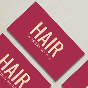 Carte De Visite Salon minimaliste Élégant Rouge Jaune Cheveux